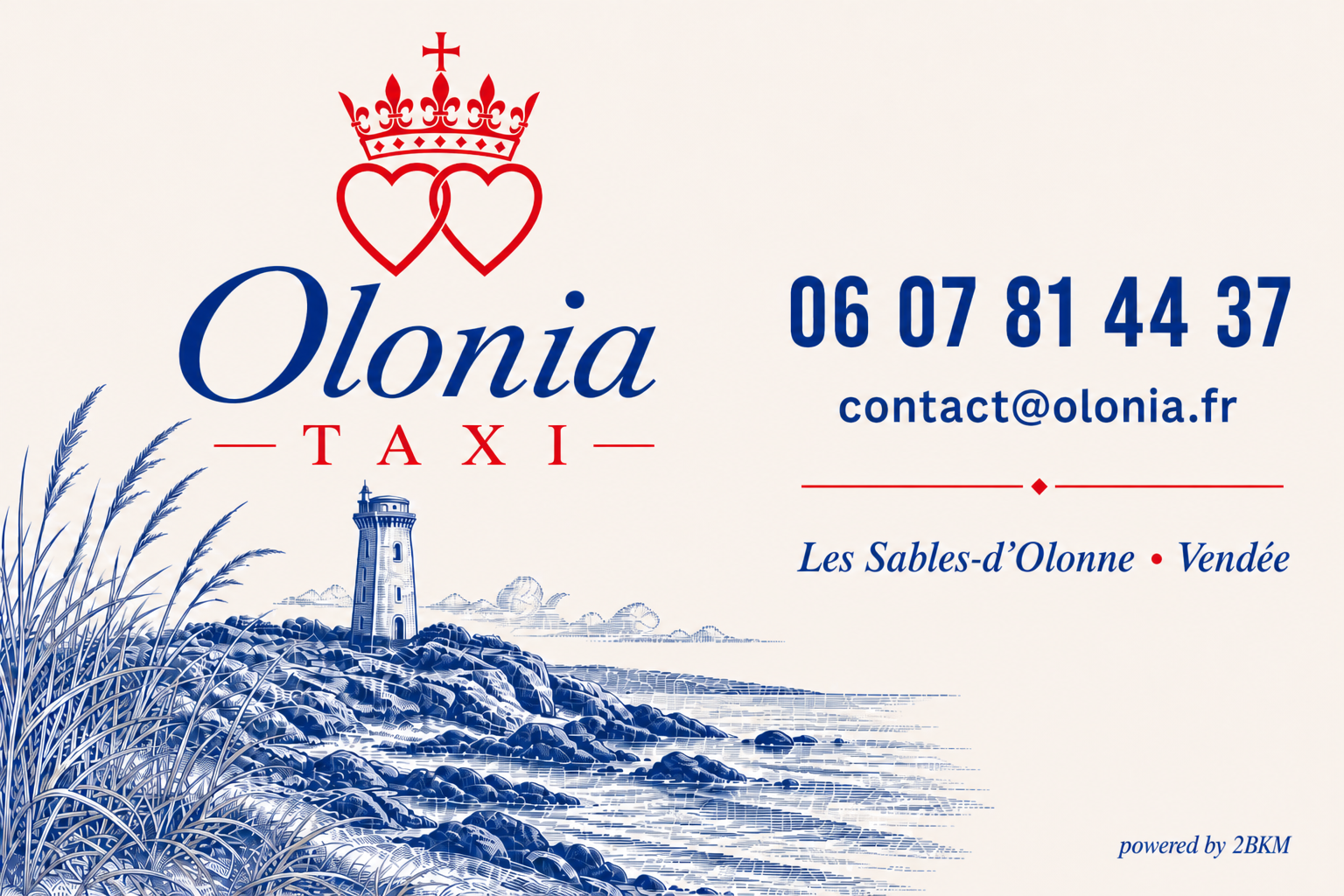 Carte de visite Olonia TAXI — recto